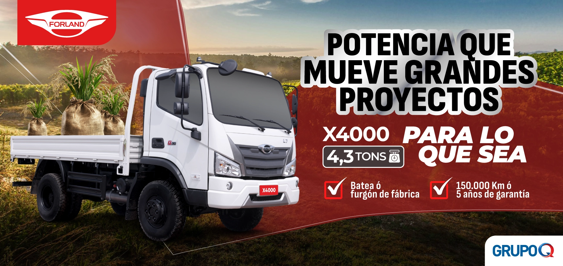 Forland X4000 Costa Rica - Para lo que sea - Batea incluida de fábrica - Tracción 4x4 - Garantía 5 años o 150000 km - Grupo Q