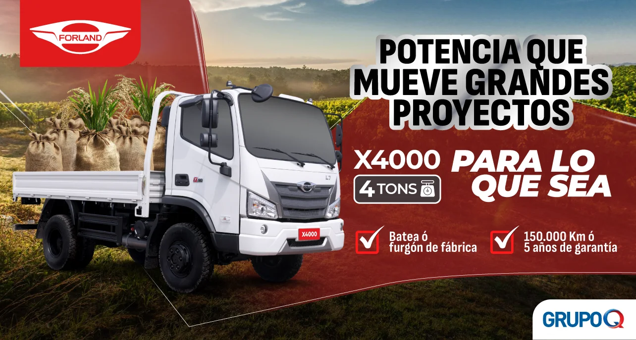 Forland X4000 Costa Rica - Para lo que sea - Capacidad de carga 4 TON - Batea incluida de fábrica - Tracción 4x4 - Garantía 5 años o 150000 km - Grupo Q