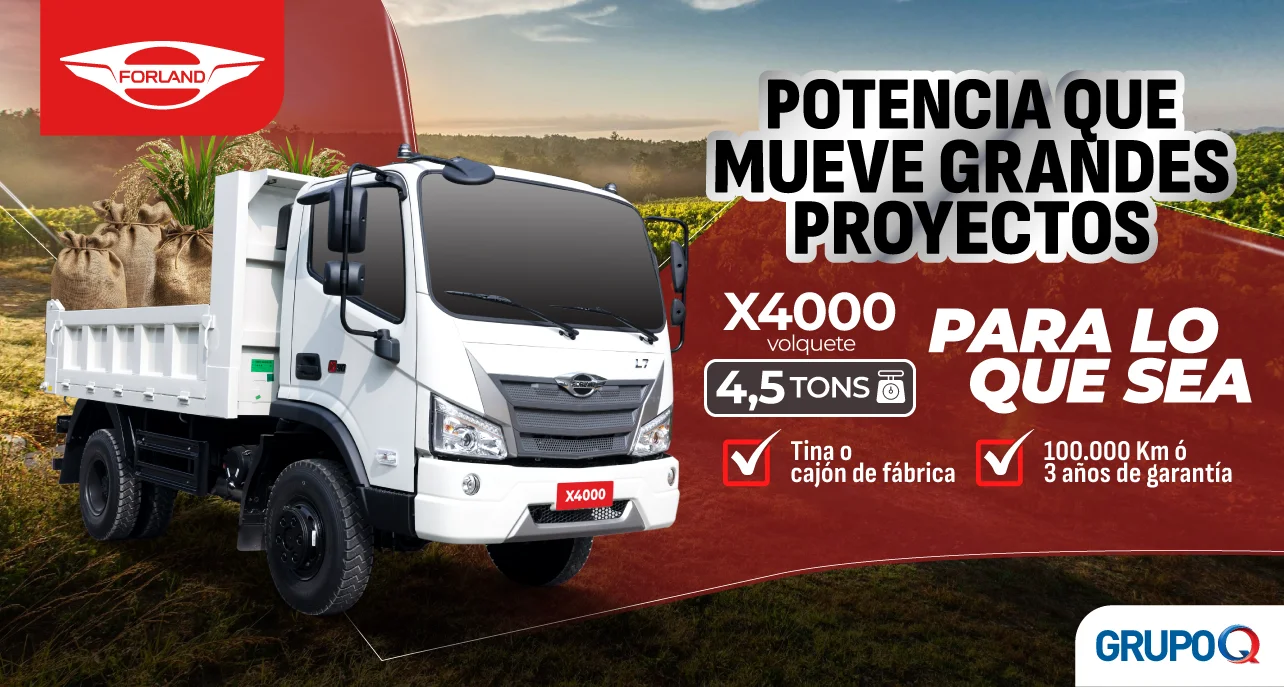 Forland X4000 VOLQUETE Costa Rica - Para lo que sea - Capacidad de carga 4.5 TON - Volquete incluida de fábrica - Tracción 4x4 - Garantía 5 años o 150000 km - Grupo Q